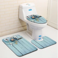 3pcsset anti slip bathroom mat soft flannel water absorbent bath mats toilet floor carpet rug products tapis for tub shower