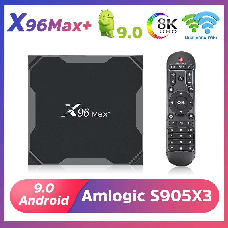 

Приставка Смарт-ТВ X96 Max Plus 8K, 4 + 64/32 ГБ, Amlogic S905X3, BT V4.1