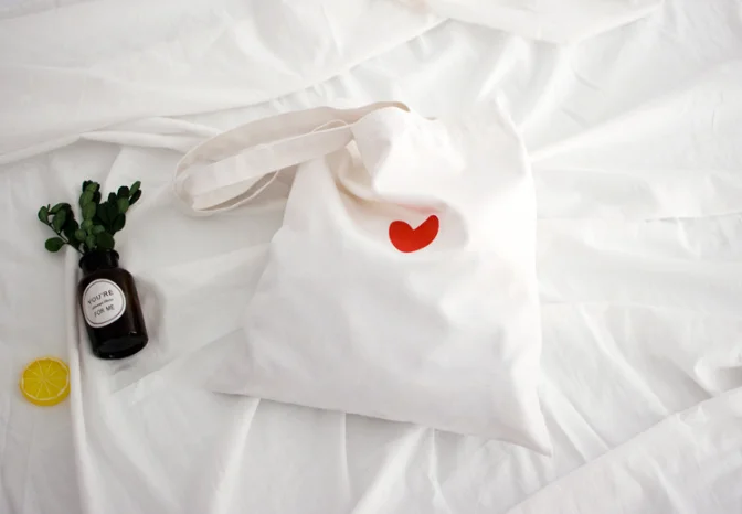 Embroidered Red Heart Pattern Canva Shopping Bags Eco Reusable Foldable Zipper Tote Shopper Bag | Багаж и сумки