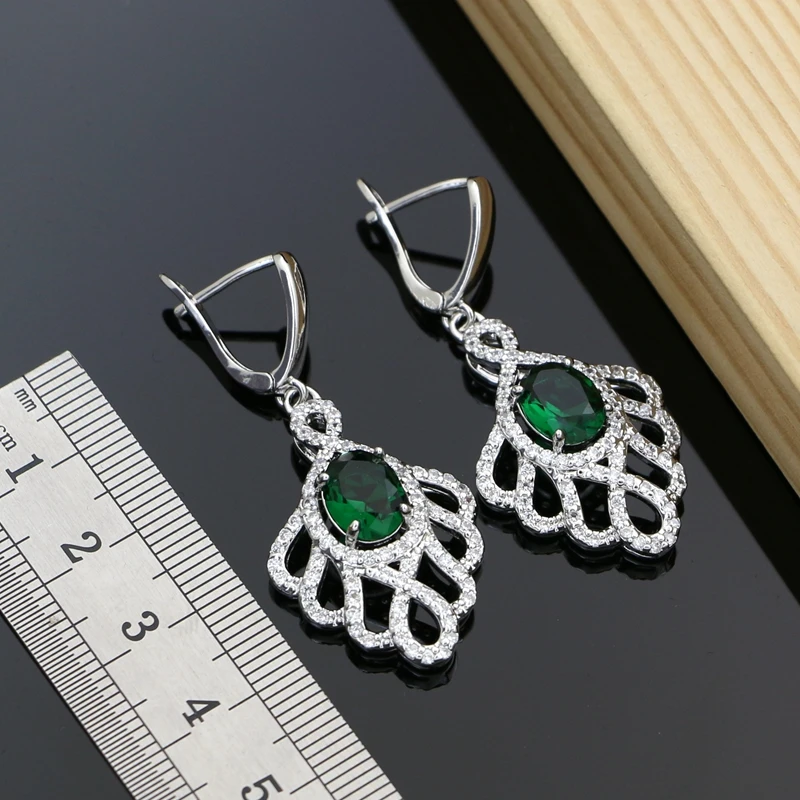 Женский Свадебный комплект из колье и серёг серебро 925 пробы | Украшения