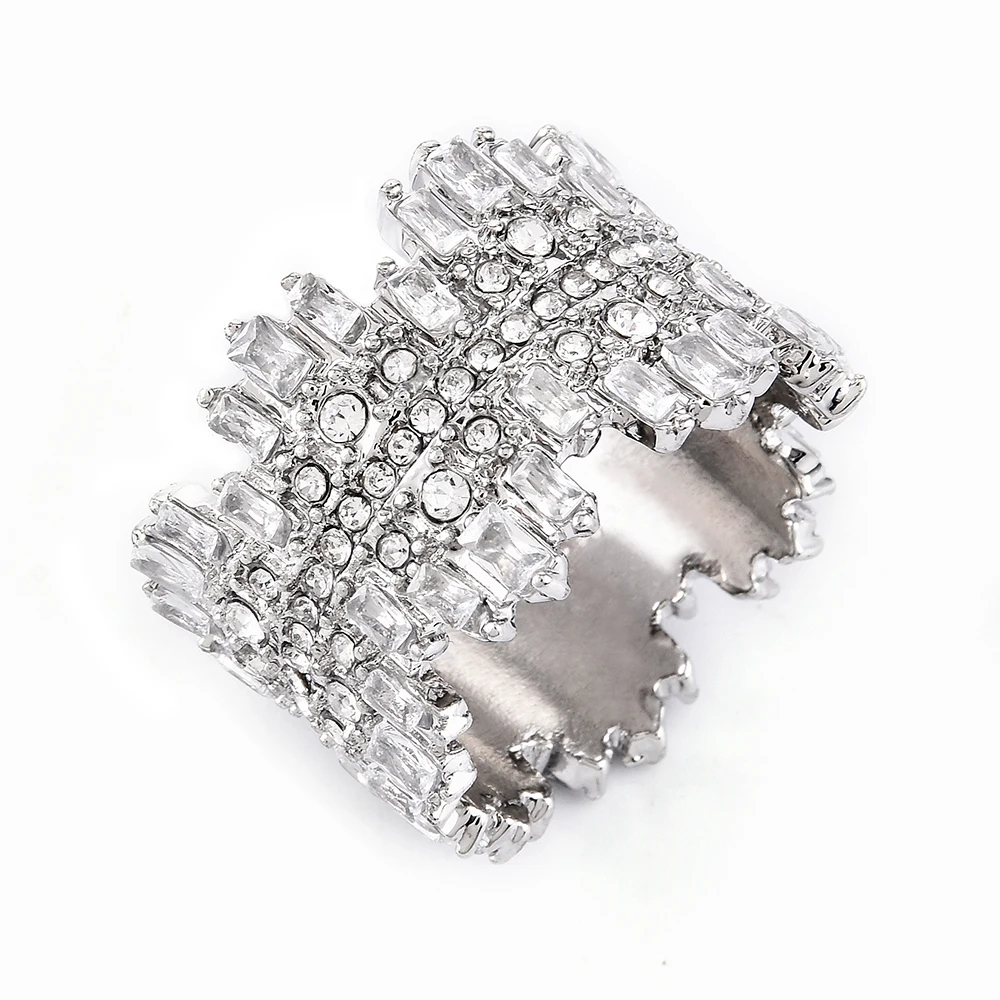 

New Trendy Crystal Engagement Hot Sale Rings for Women AAA White Zircon Cubic Elegant Rings Female Wedding Jewelry