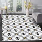 Простые Модные Современные Геометрические черно-белые серо-желтые маленькие цветочные дверные подушки для спальни гостиной ковер кухонный коврик