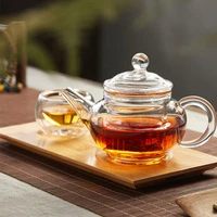 250ml glass teapot with filter hand blown heat resistant double layer glass tea cup set anti scalding safe and healthy drinkware