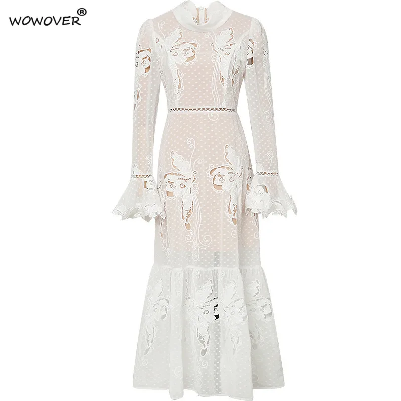 Женское модельное платье элегантное вечернее до середины икры с расклешенными