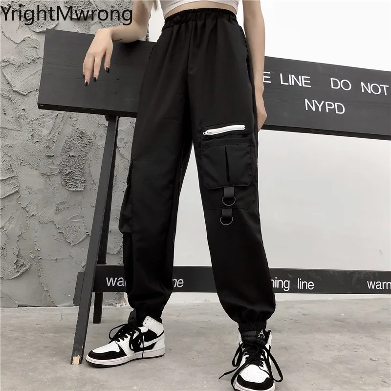 Спортивный костюм Techwear Женский брюки-карго с завышенной талией узкий модный