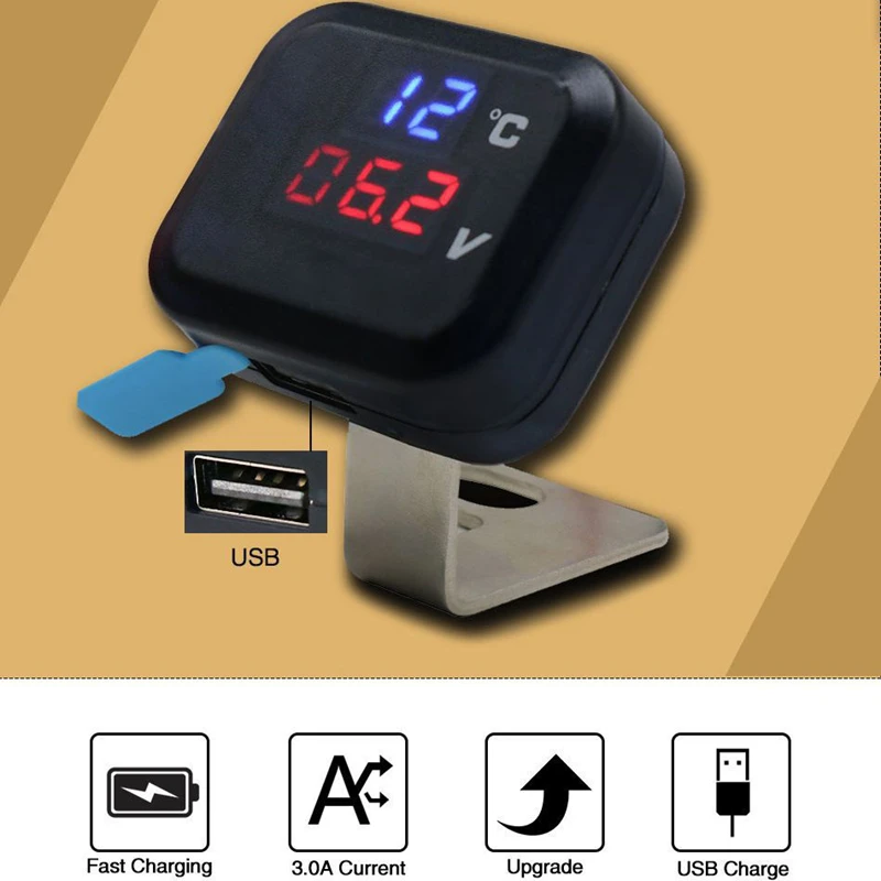 Универсальный мотоциклетный вольтметр индикация температурного напряжения