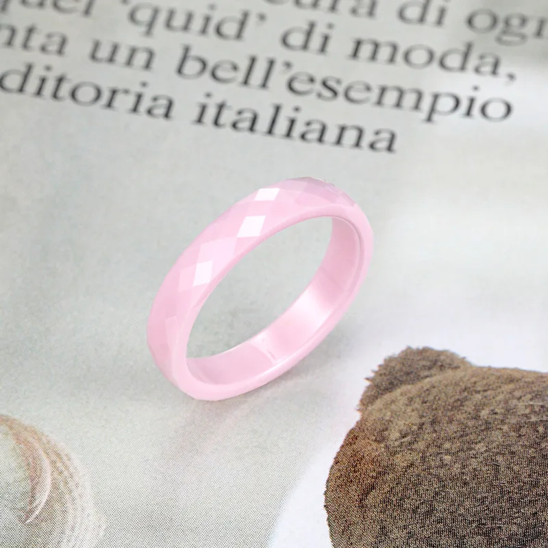 Pink 4mm TIGRADE 4/6 мм черный Керамика кольцо для обувь для мужчин и женщин; розовое платье ручной работы с кроя Одежда высшего качества ювелирные изделия, не оставляя на нем царапин Для женщин кольца, не вызывает аллергии - Цвет основного камня: Pink 4mm