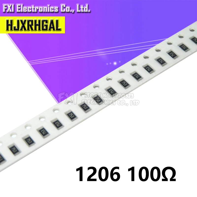 100 шт. 1206 SMD резистор Ом проволочного чипа 0 25 W 1/4W 100R 101 новый оригинальный |
