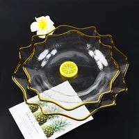 european glass plate household irregular tableware creative fruit hotel western food decoration