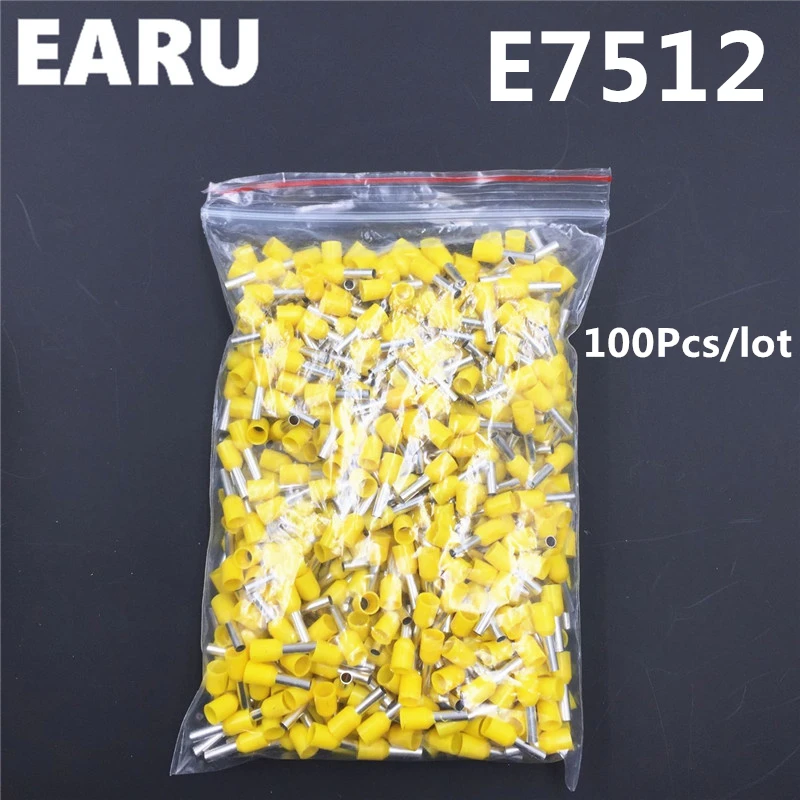 100 шт., изоляционные трубки E7512, 0, 75 мм2, 20AWG