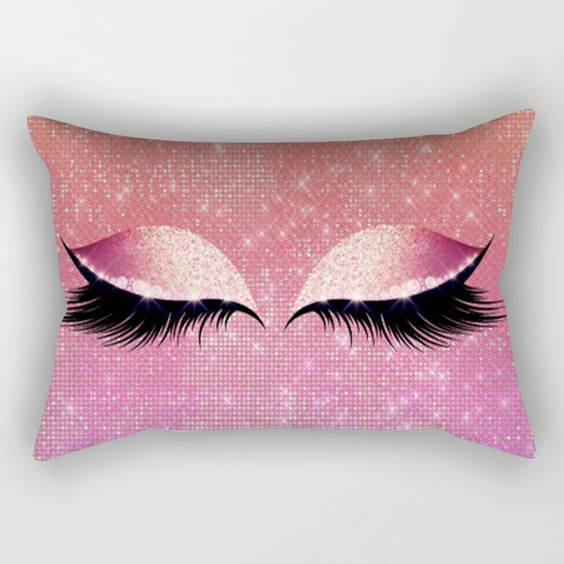 

30x50cm Eyelash Out Decorative Throw Pillows Cushion Cover Home Decor Geometric Pink Sofa Cushion Cojines Decorativos Para Sofa