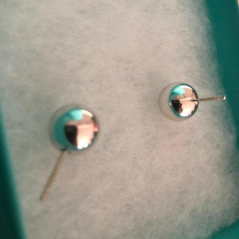 Серьги из стерлингового серебра S925 пробы шарик серебряного цвета серьги высокое