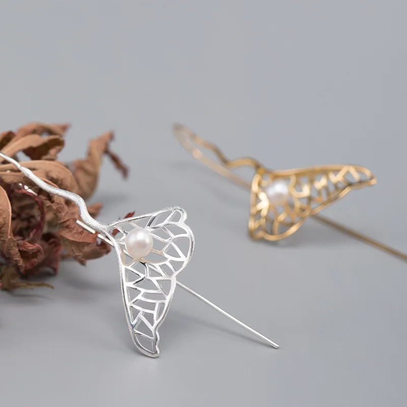 Женские длинные серьги Flyleaf из серебра 925 пробы с жемчугом|Серьги-подвески| |