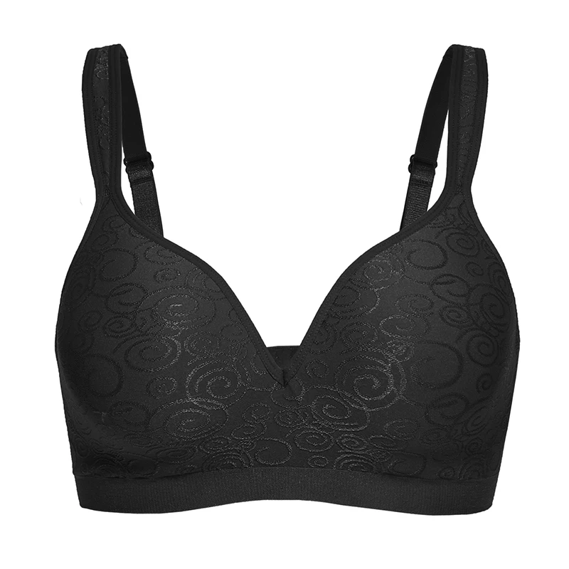

Drop Ship Big Size Womens Seamless Jacquard Underwear Foam Contour Wire Free Bra Lingerie 32 34 36 38 40 42 B C D DD 4 Colors