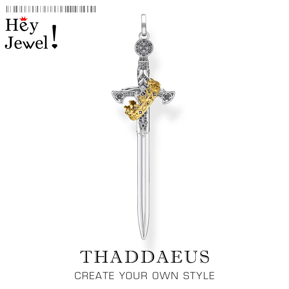 Подвеска в виде меча с короной ювелирные украшения 2021 пробы винтажный подарок