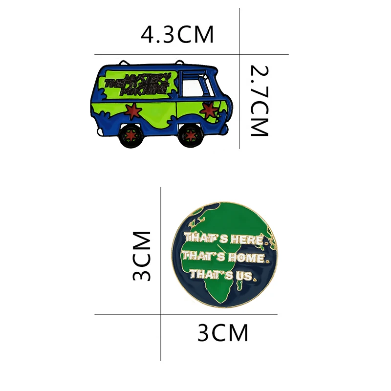 Синий зеленый Тур автобус земля Броши путешествия глобальная карта мира Эмаль