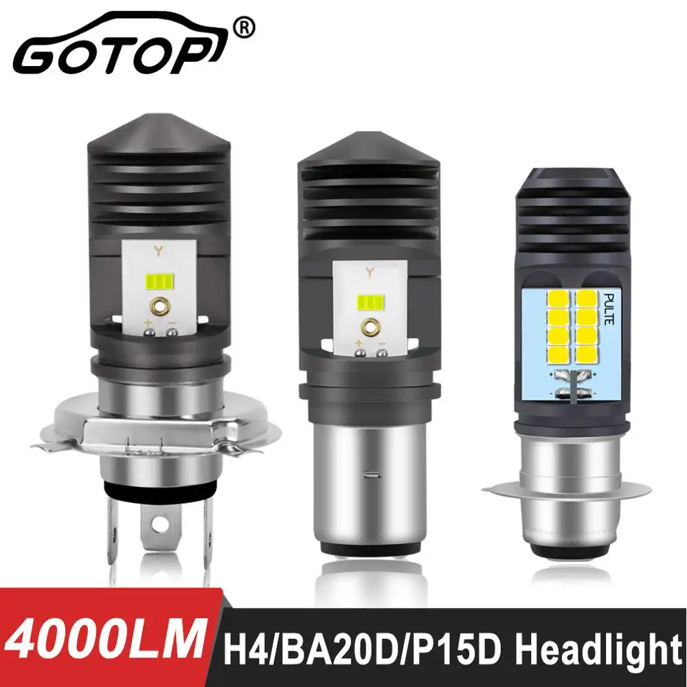 H4 H6 BA20D P15D светодиодные фары для мотоцикла H6W HS1 светодиодные лампы для мотоцикла 4000LM Canbus Hi Lo лампы для мотоцикла скутера ATV аксессуары
