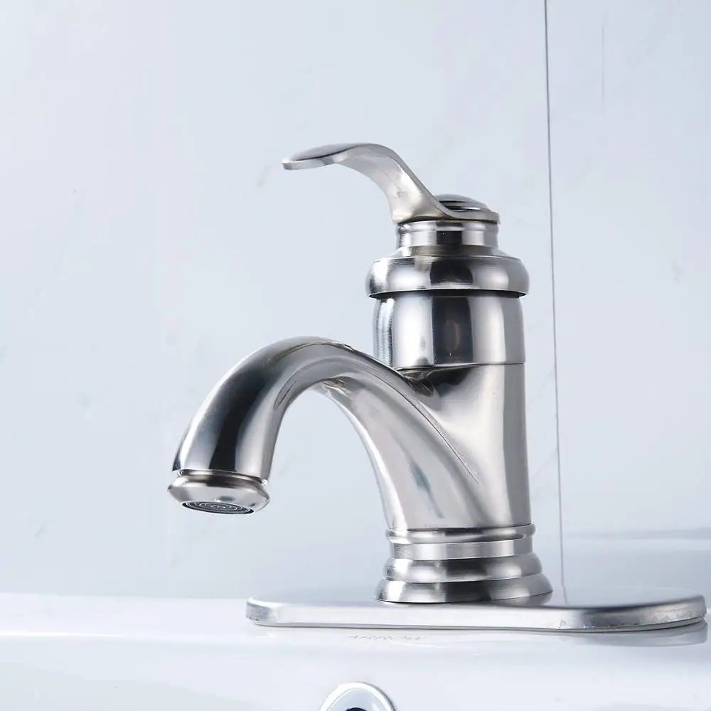 Brushed Nickel Waterfall Bathroom Sink Faucets Single Handle One Hole Deck Mount Lavatory | Обустройство дома