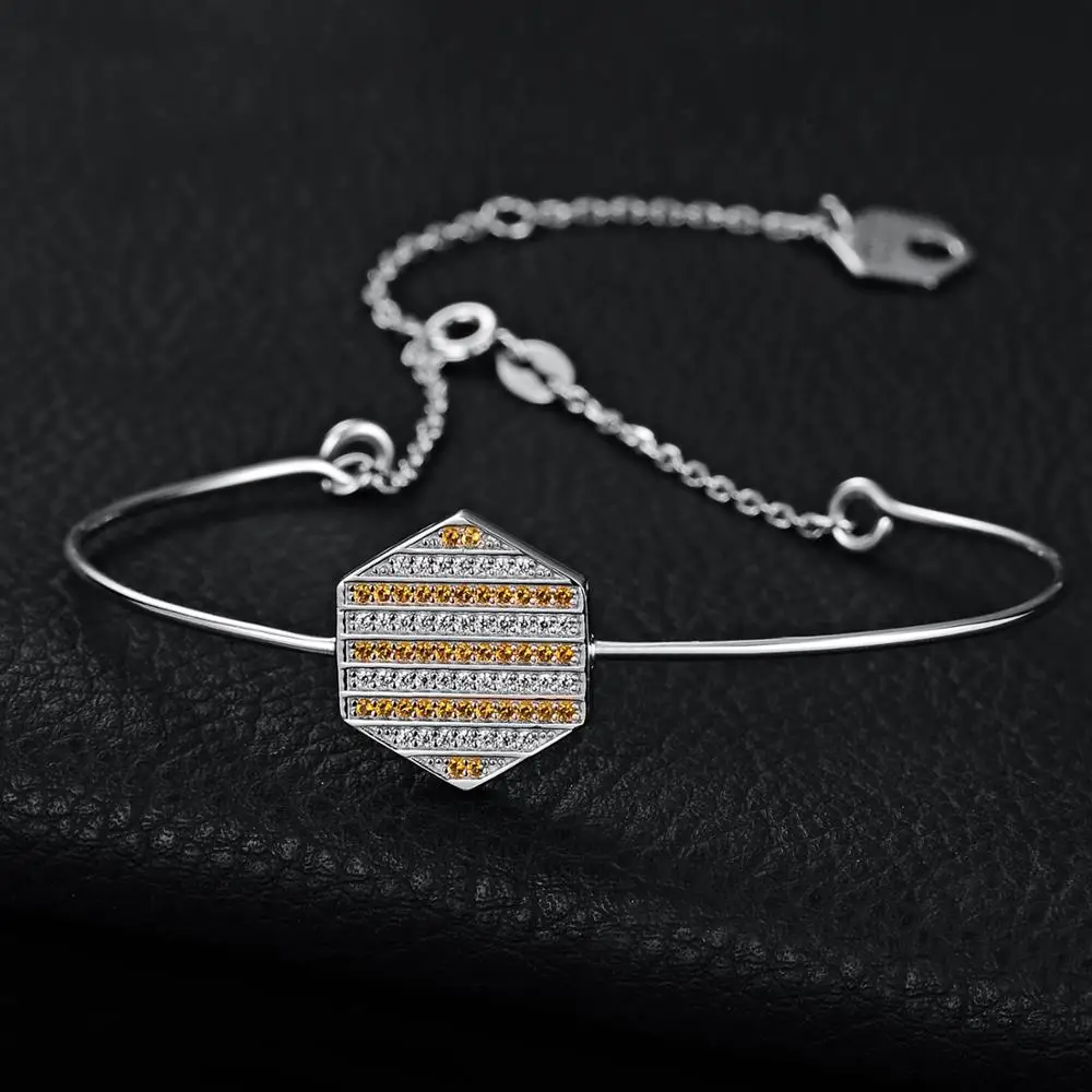 JewelryPalace шестиугольный сотовый создана оранжевая сапфировый кубический цирконий