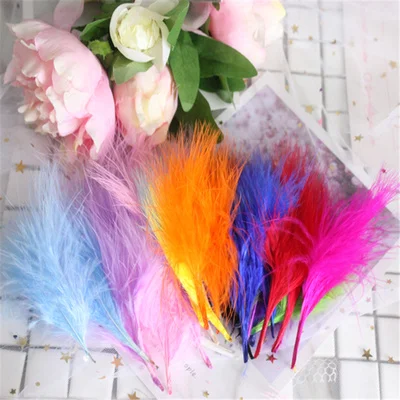mix color 50pcs 4-7 дюймов 10-16 см перья индейки Марабу пышное свадебное платье DIY ювелирные украшения декоративные аксессуары перья 50 шт - Цвет: mix color 50pcs