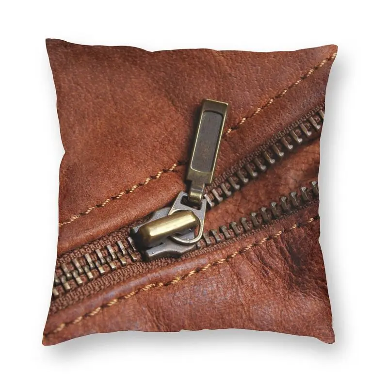 

Коричневая Кожаная Наволочка на молнии для дивана гостиной винтажный средневековый квадратный чехол для подушки 40x40