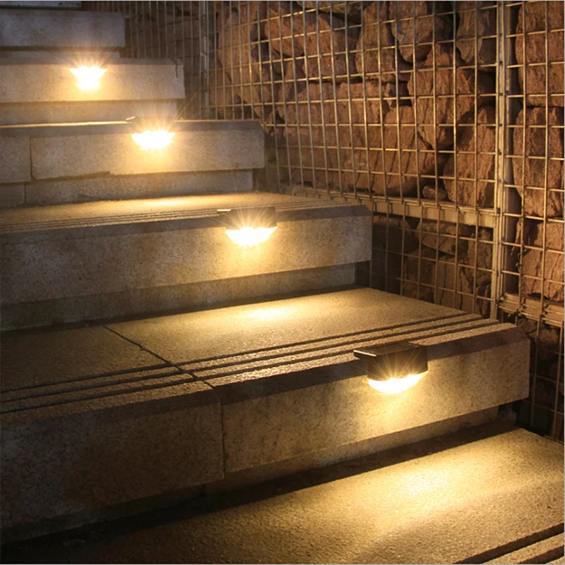 

4/8/12/16/20 Pcs LED Solar Stair Lamp IP65 Waterproof 2 Leds Outdoor Garden Pathway Yard Patio Stairs Steps Fence Lamps