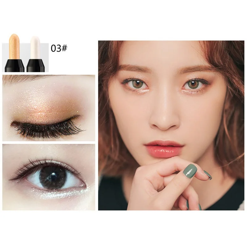 Двухглавый шелкопрядный карандаш для теней век косметический пигмент