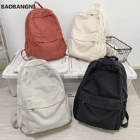 fashion women backpack canvas travel backpacks solid color school bags for teenager girls