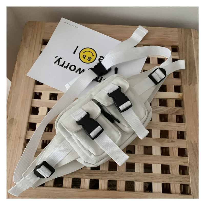 

Woman Chest bag Japanese Harajuku dark wind tooling messenger bag Korean ins port style retro canvas bag Waist bag