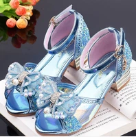 new summer kids girls sandals glitter rhinestone princess sandal for girl kids little elsa shoes ice snow queen party shoes