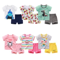 andy papa chilrens boys clothing sets toddler kids summer cotton clothes short sleeve t shirts and pants suit baby girl pajamas
