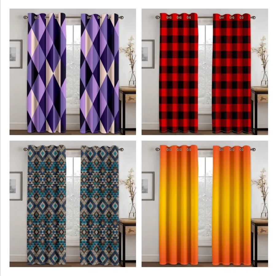 

Затенение для гостиной 90%, декоративные занавески в полоску с градиентным узором, домашний текстиль, украшение для спальни, перфорированные...