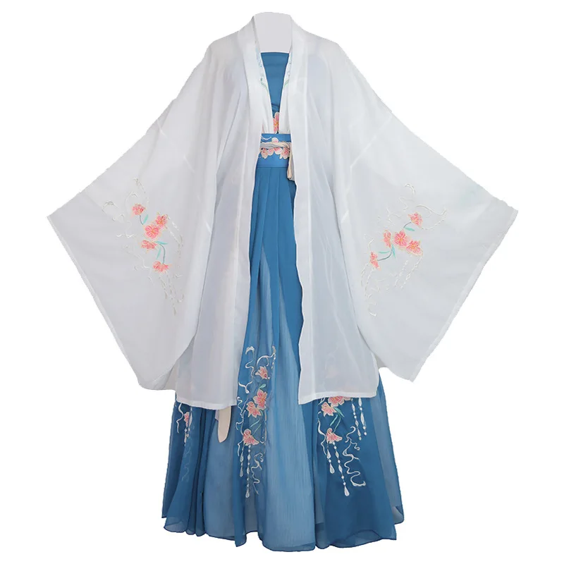 

Retro Tang Dynasty Hanfu Embroidery Ancient Folk Stage Performance Dance Costumes Elegant Hanfu Dress Fairy Chinese Dress