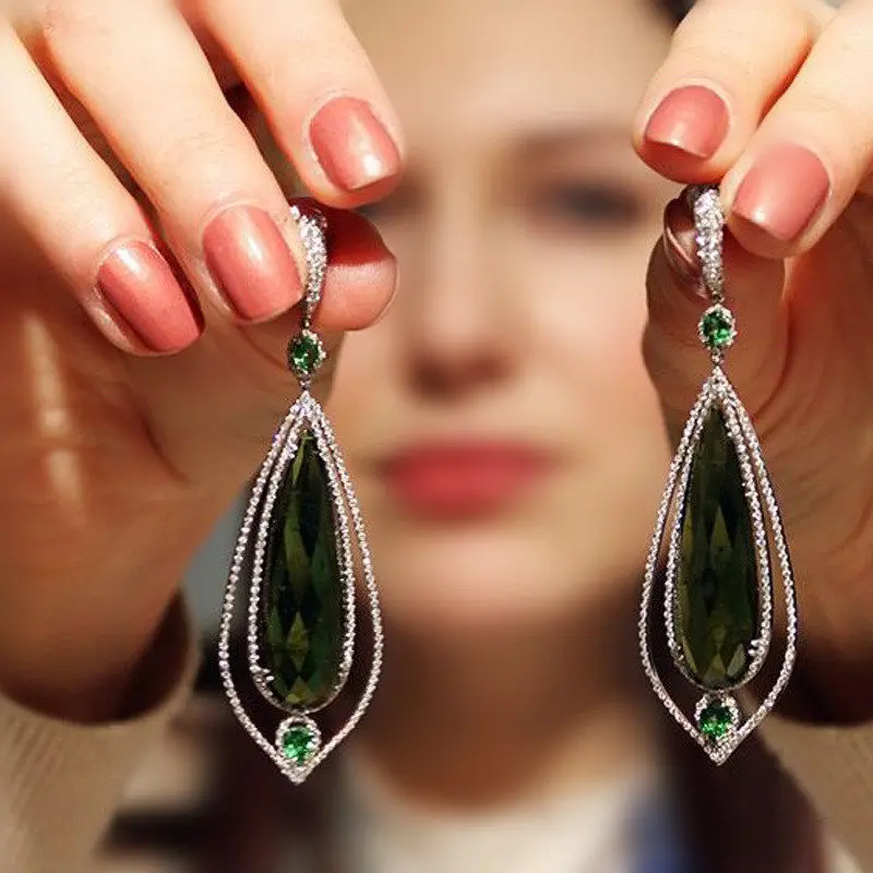 0115 Богемные Винтажные висячие серьги с синими кристаллами и цирконием для женщин, ювелирные изделия, свадебные серьги-капли, серьги для помолвки - Окраска металла: 0115