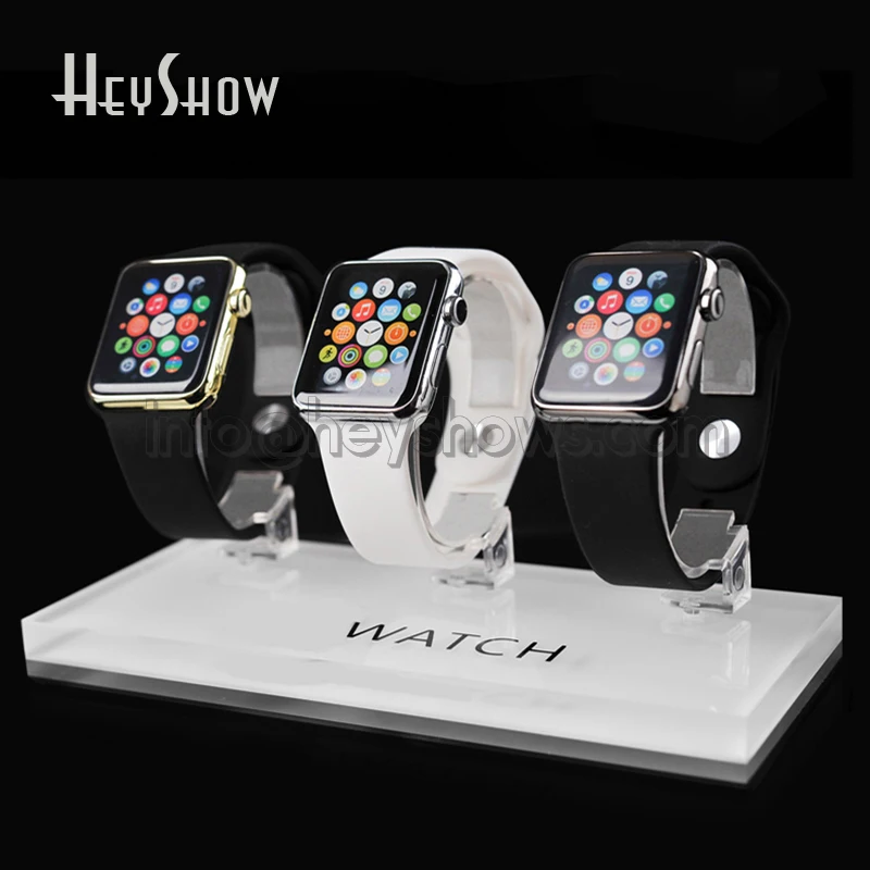 3 in 1 Universal Transparent Apple Watch Display Stand Acrylic Smart Watch Holder Clear iWatch Show Base For Retail Shop