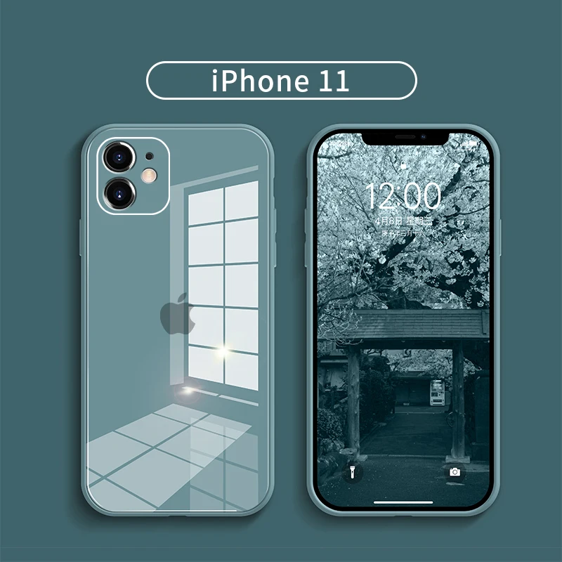 

Liquid Silicone Luxury Case For Apple iPhone 11 Pro max iPone 11 Pro Card Full Cover Protective Glass Soft Case Cover