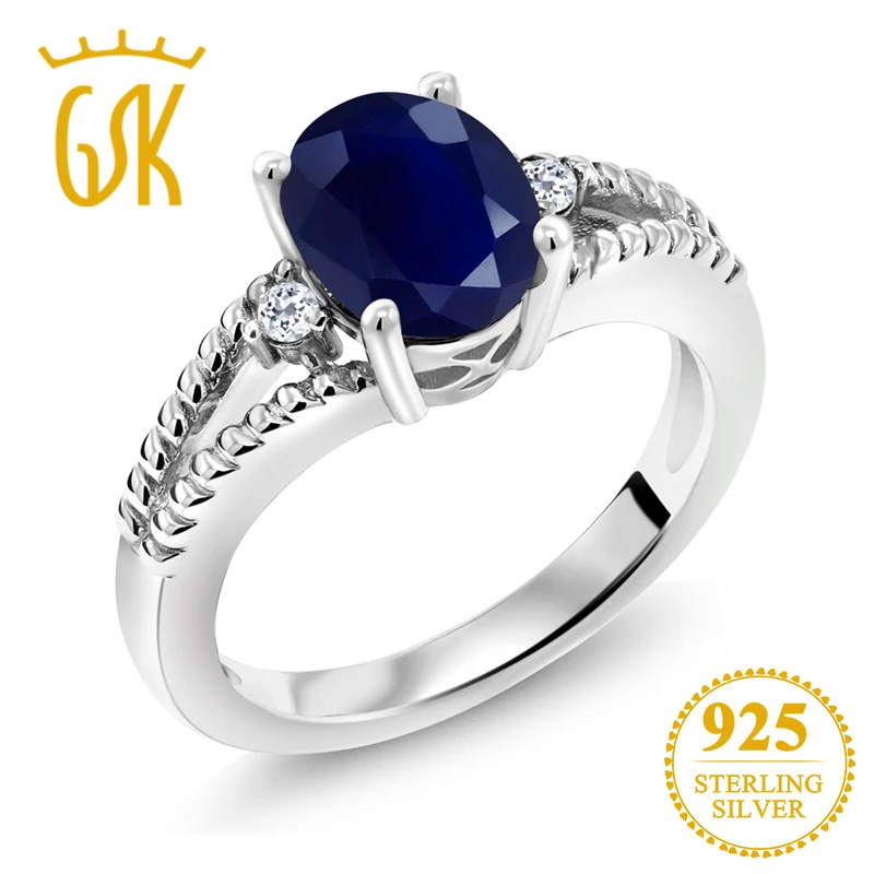 Женское кольцо с топазом GemStoneKing овальное из стерлингового серебра 925 пробы