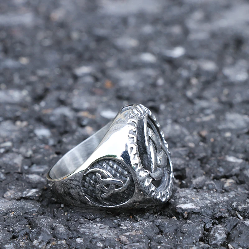 

Unique Hollow Design Viking Valknut Rings Men Boys 316L Stainless Steel Viking Odin Ring Nordic Totem Amulet Jewelry