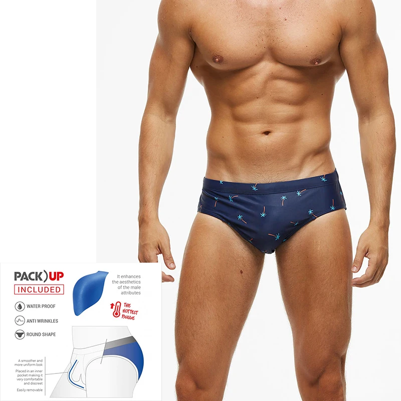 Трусы брифы мужские с заниженной талией модные пикантные плавки для