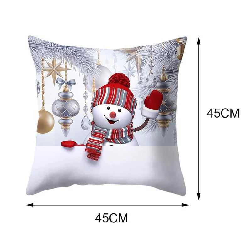 

45x45cm Silver Christmas Cushion Cover Merry Christmas Decoration For Home Christmas Sofa Decor 2020 Xmas Gifts New Year 2021