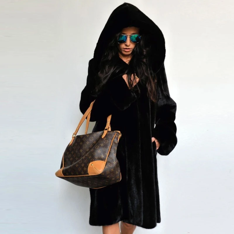 BFFUR 2022 Fashion Real Mink Fur Coat Women Winter Overcoat Luxury Full Pelt Natural Mink Fur Jackets Genuine Fur Coat Outwear