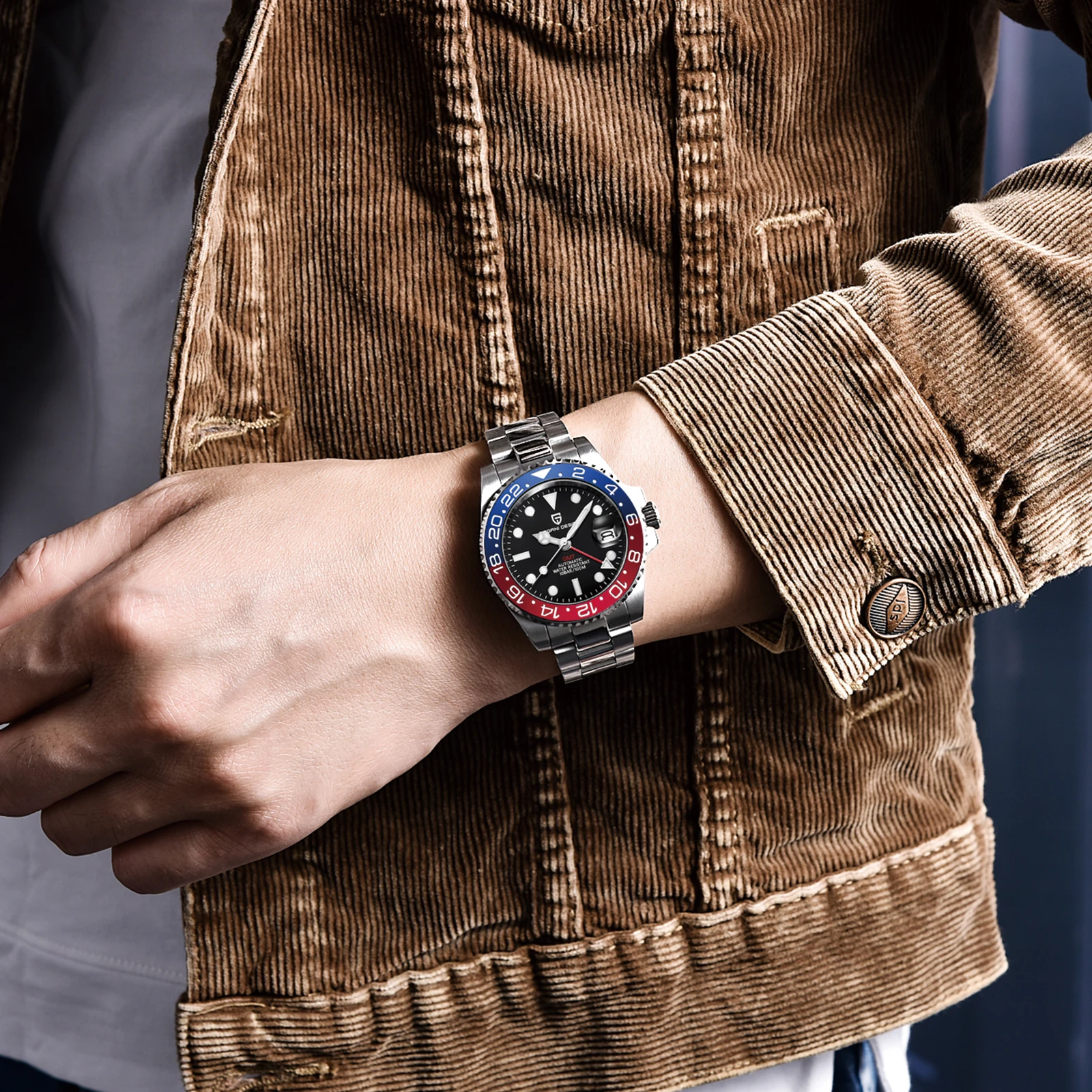 

PAGANI DESIGN New Luxury Business Men's watches Stainless Steel 100M Waterproof Automatic Mechanical Watch men GMT Ceramic Bezel