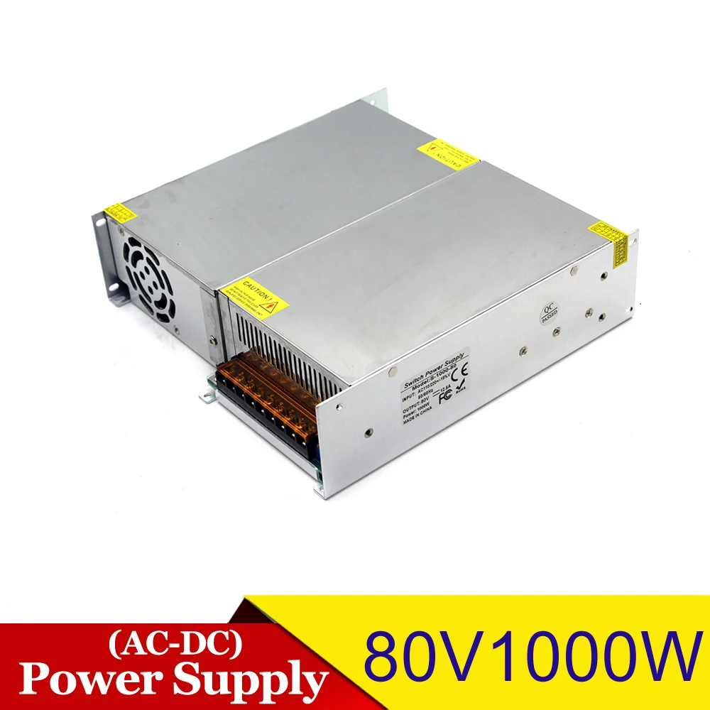 Одиночный выход 80V 12.5A 1000W переключатель питания трансформатор драйвера 110V 220V AC