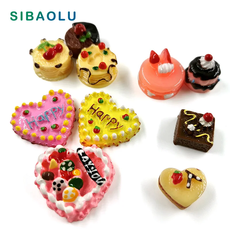 Миниатюрная фигурка торта на день рождения в виде вишни 2 шт. искусственная