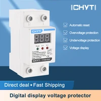 ichyti voltage protect device with digital display 220v 230v 40a 63a used house loss over under low voltage protector