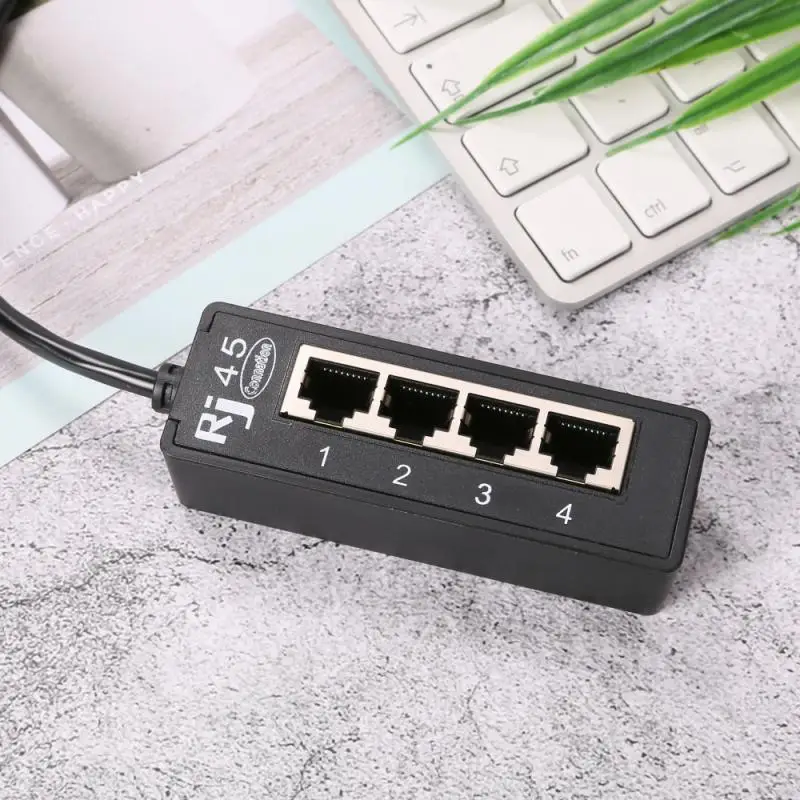 RJ45 LAN Connector Ethernet Network Splitter Adapter 1 Male to 4 Female Cable for Networking Extension Accessories | Компьютеры и офис