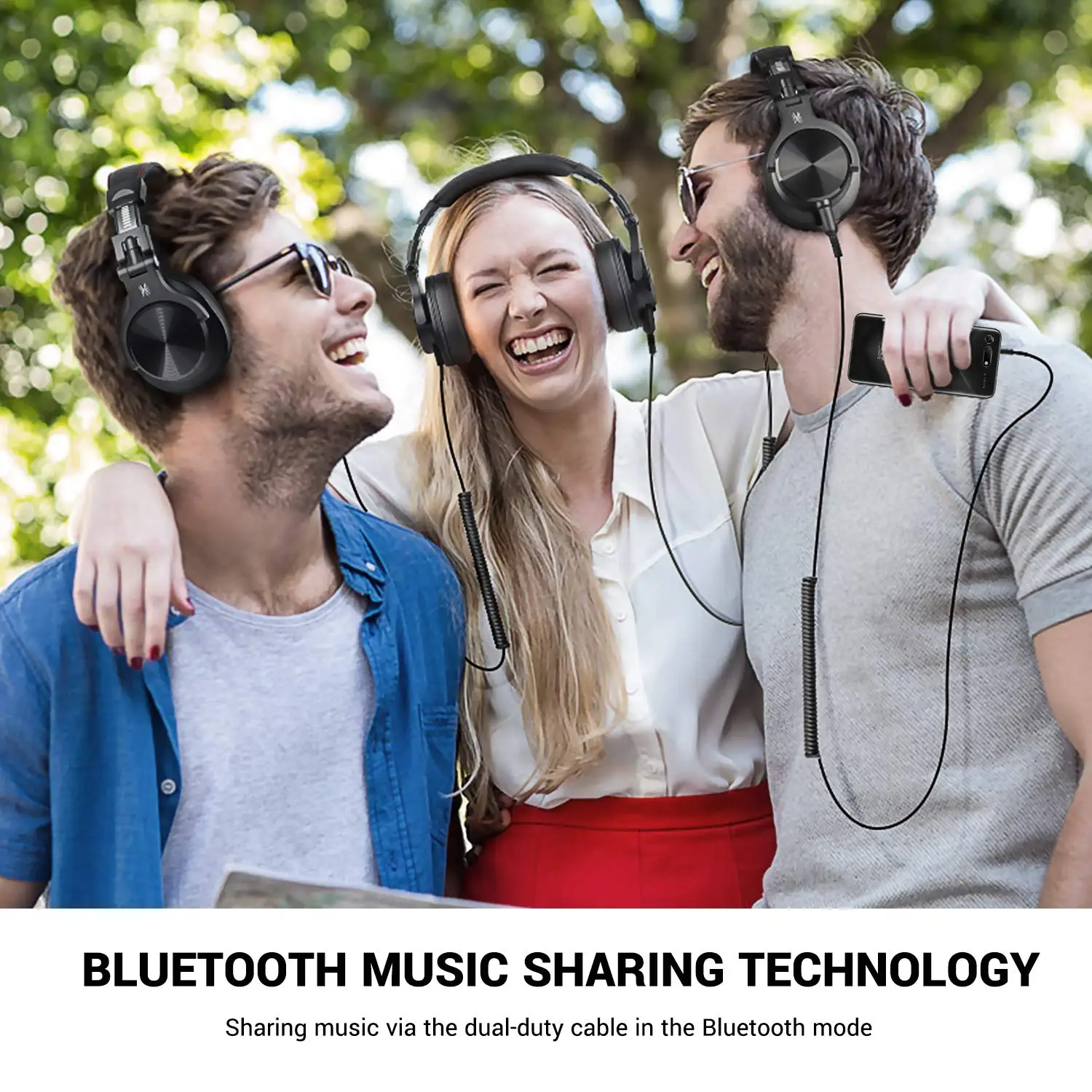 OneOdio Fusion Bluetooth Over Ear Headphones, Studio Recording Headphones with Share-port, Wired/Wireless Professional Monitor