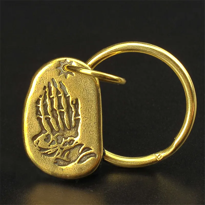 Подвеска для рюкзака из чистой меди с шестью ярлыками кольцо ключей латунный