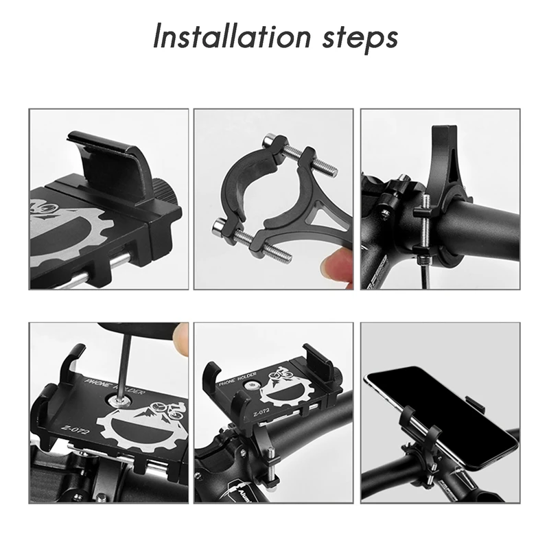 

Aluminum Alloy Phone Holder Bicycle Phone Holder Phone Navigation Mount for Mountain Bikes and Motorcycles