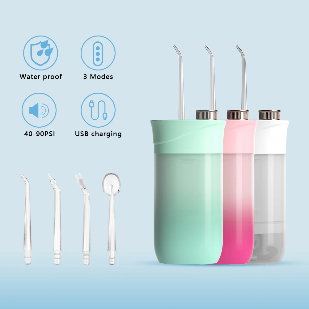 

Irrigador Dental Oral Irrigator USB Rechargeable 4 Nozzles Water Jet Water Flosser Teeth Whitening Oclean Bucal Clareador